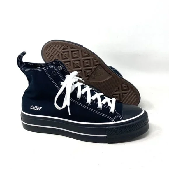 Converse Ctas Lift Platform High Skate Shoes Women's Black Canvas Custom 172580C - Picture 8 of 10